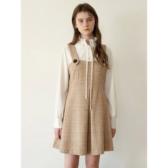 Zara Houndstooth Overall Mini Dress - Picture 5 of 10